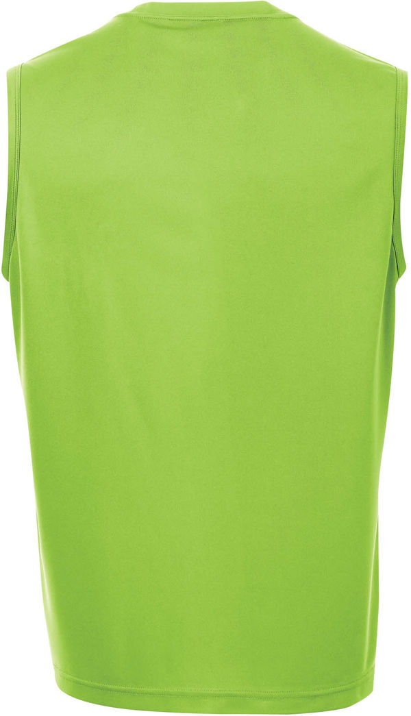 Am image of a Custom ATC Pro Team Sleeveless Tee in Lime Shock!