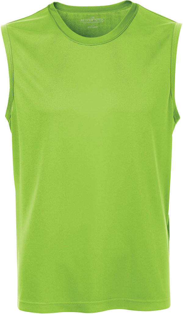 Am image of a Custom ATC Pro Team Sleeveless Tee in Lime Shock!