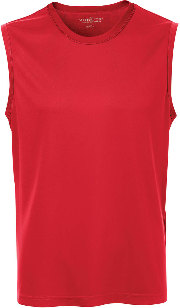 Am image of a Custom ATC Pro Team Sleeveless Tee in True Red!