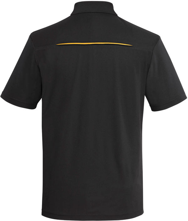 Am image of a Custom Coal Harbour Snag Resistant Contrast Insert Sport Shirt in Black/Gold!