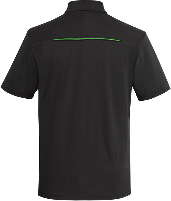 Am image of a Custom Coal Harbour Snag Resistant Contrast Insert Sport Shirt in Black/Lime!