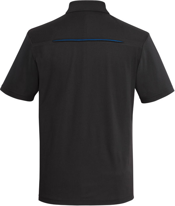 Am image of a Custom Coal Harbour Snag Resistant Contrast Insert Sport Shirt in Black/Royal!