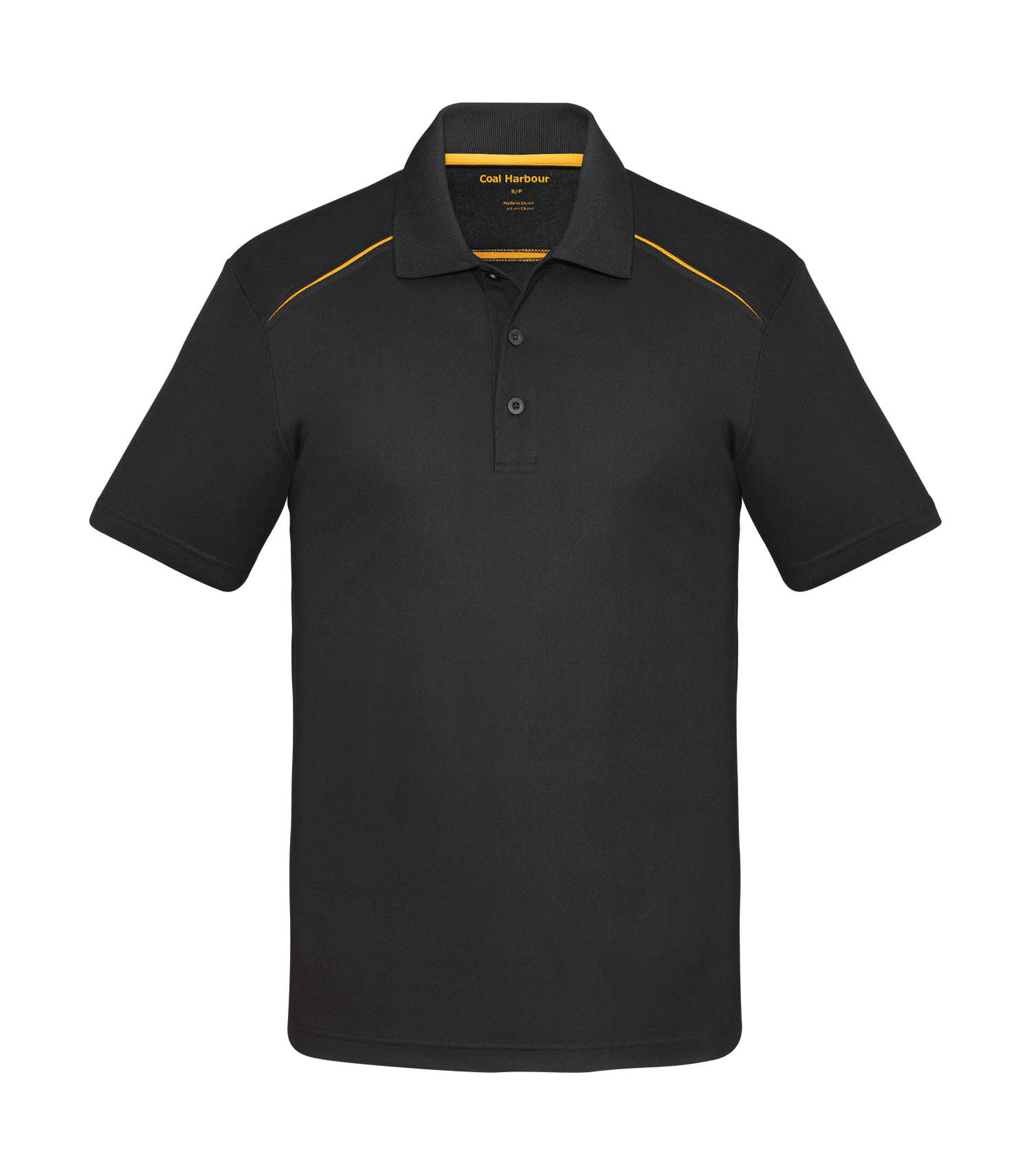 Coal Harbour Snag Resistant Contrast Insert Sport Shirt in Black/Gold