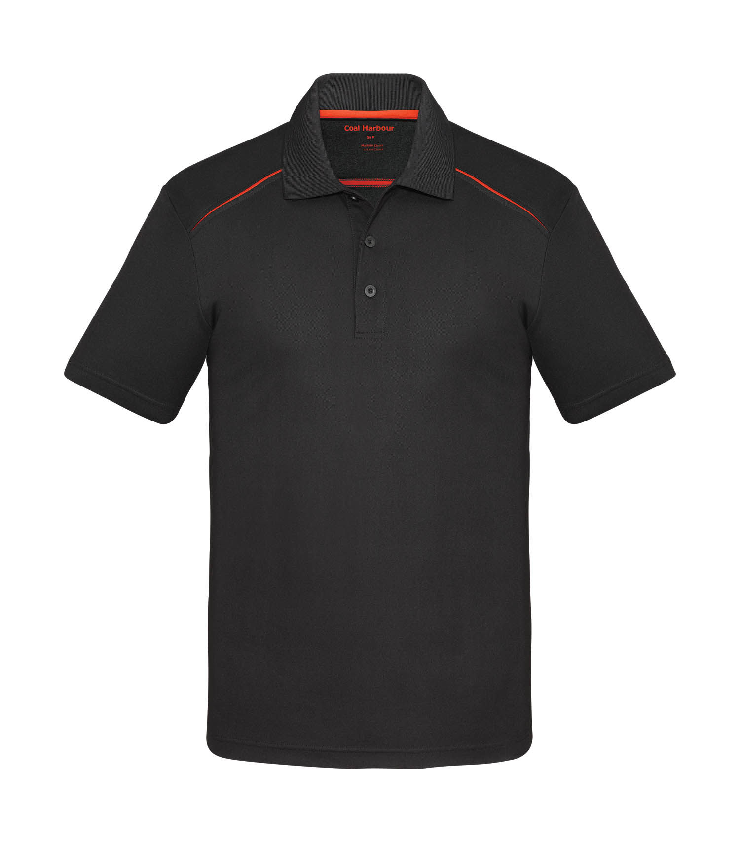 Coal Harbour Snag Resistant Contrast Insert Sport Shirt in Black/Orange