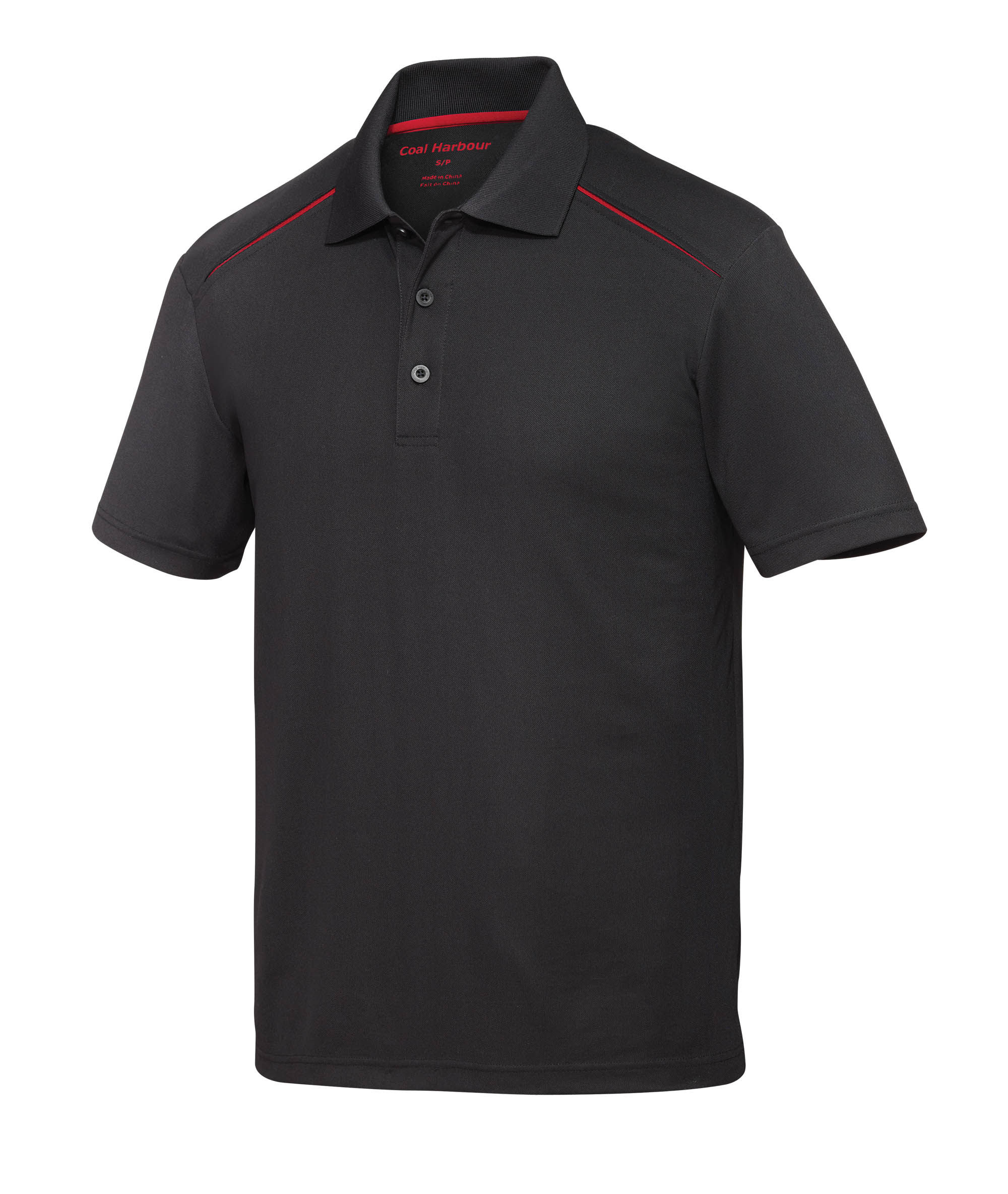 Coal Harbour Snag Resistant Contrast Insert Sport Shirt in Black/Red