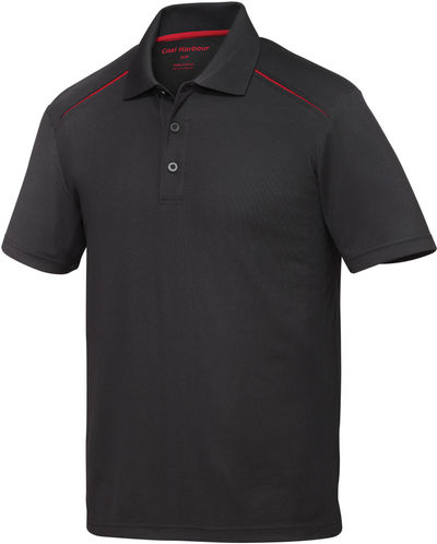 Am image of a Custom Coal Harbour Snag Resistant Contrast Insert Sport Shirt in Black/Red!