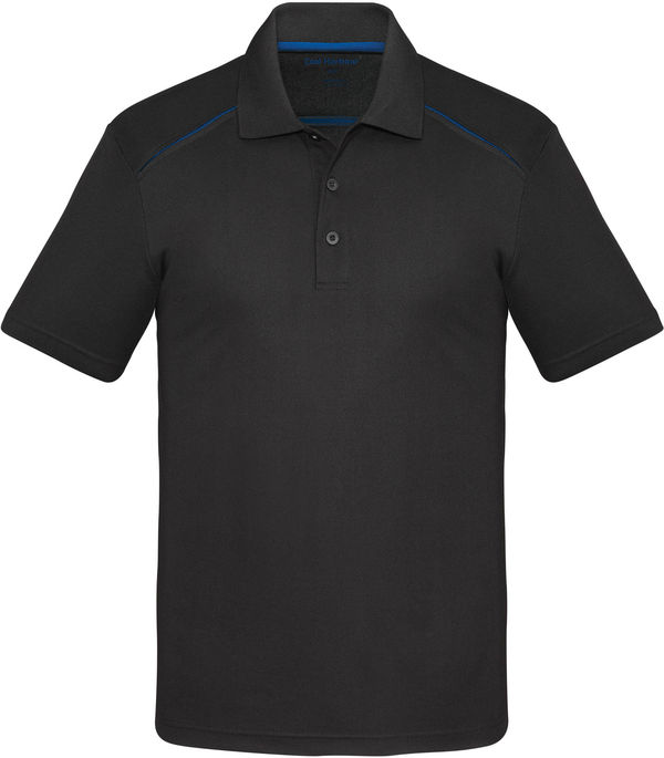 Am image of a Custom Coal Harbour Snag Resistant Contrast Insert Sport Shirt in Black/Royal!