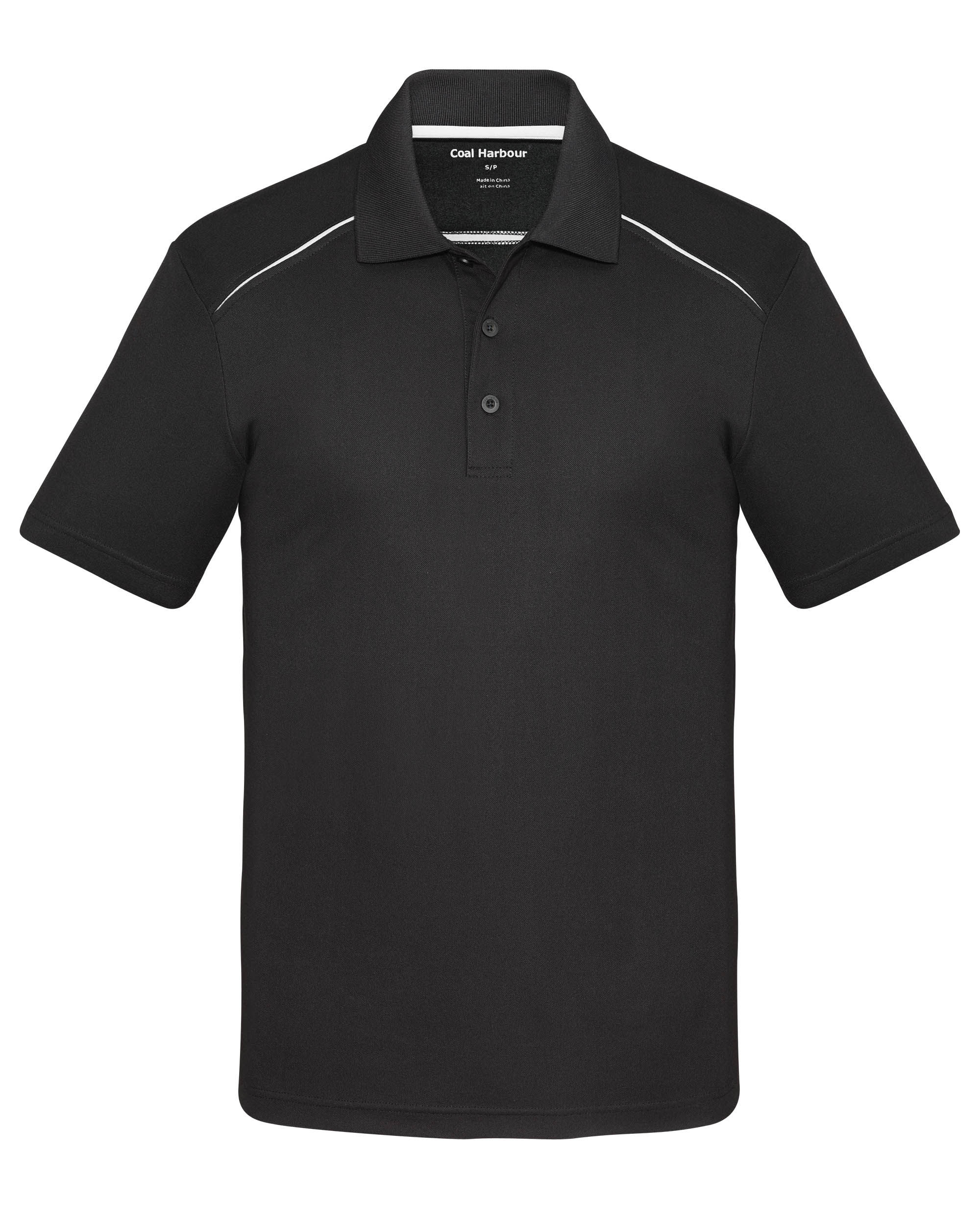Coal Harbour Snag Resistant Contrast Insert Sport Shirt in Black/White