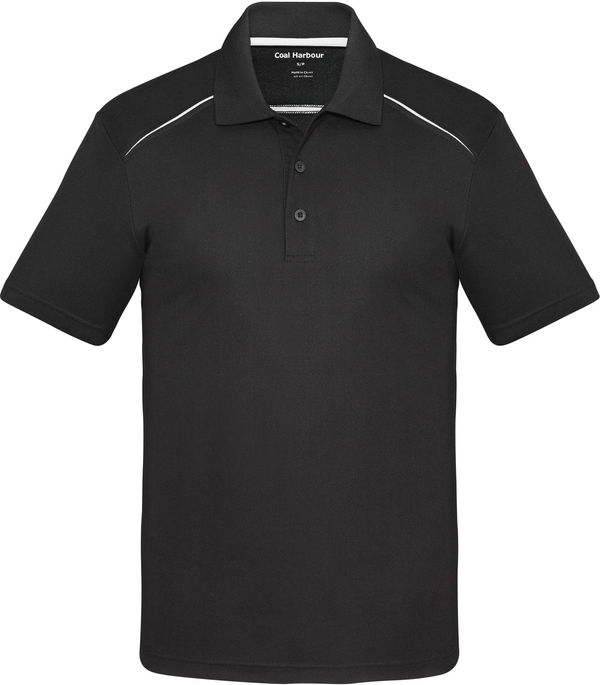Am image of a Custom Coal Harbour Snag Resistant Contrast Insert Sport Shirt in Black/White!