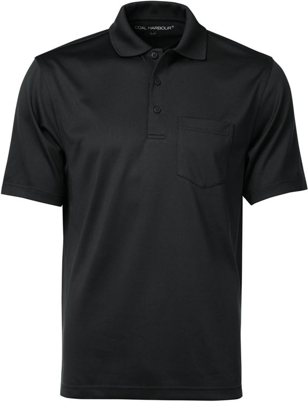 Am image of a Custom Coal Harbour Snag Proof Power Pocket Sport Shirt in Black!