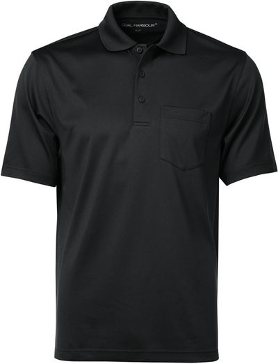 Am image of a Custom Coal Harbour Snag Proof Power Pocket Sport Shirt in Black!