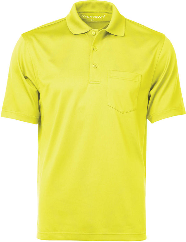 Am image of a Custom Coal Harbour Snag Proof Power Pocket Sport Shirt in Safety Yellow!