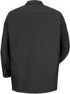 Am image of a Custom Red Kap Industrial Long Sleeve Work Shirt in Black!