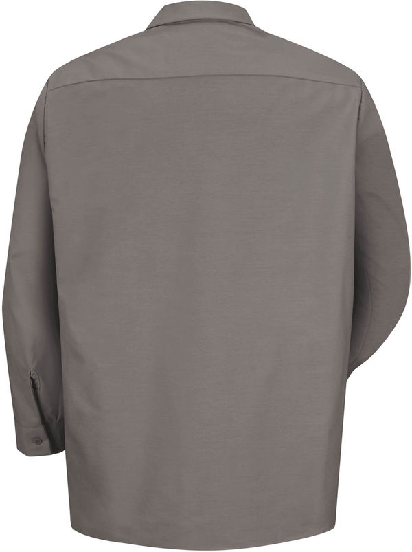 Am image of a Custom Red Kap Industrial Long Sleeve Work Shirt in Grey!