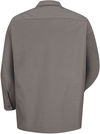 Am image of a Custom Red Kap Industrial Long Sleeve Work Shirt in Grey!