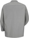 Am image of a Custom Red Kap Industrial Long Sleeve Work Shirt in Light Grey!