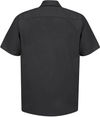 Am image of a Custom Red Kap Industrial Short Sleeve Work Shirt in Black!