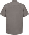 Am image of a Custom Red Kap Industrial Short Sleeve Work Shirt in Grey!