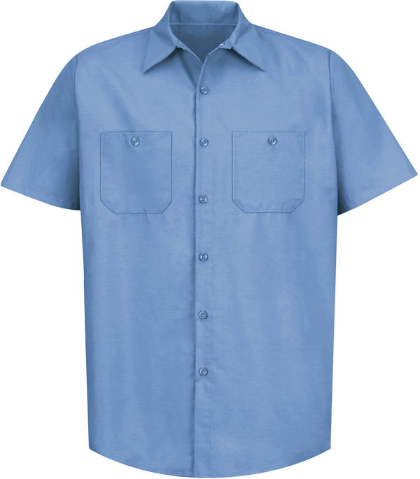 An image of a Custom Red Kap Industrial Short Sleeve Work Shirt in Light Blue!