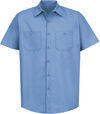 An image of a Custom Red Kap Industrial Short Sleeve Work Shirt in Light Blue!