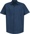 Am image of a Custom Red Kap Industrial Short Sleeve Work Shirt in Navy!
