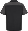 Am image of a Custom Red Kap Short Sleeve Woven Crew Shirt in Black/Charcoal!