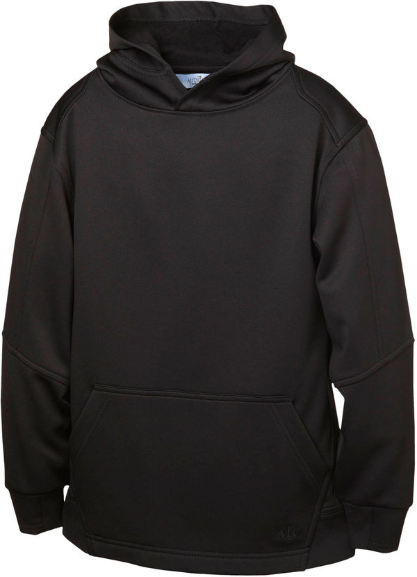 Am image of a Custom ATC Youth Ptech Fleece Hoodie in Black!