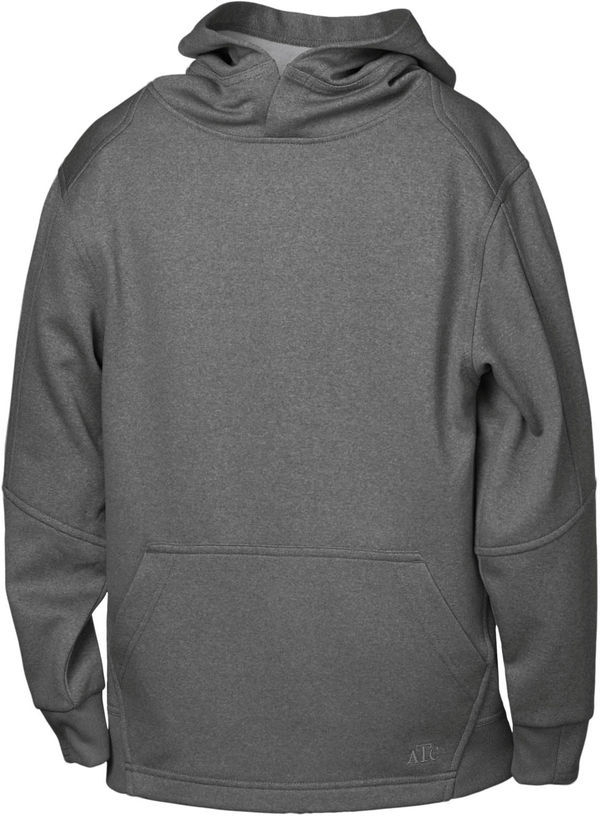 Am image of a Custom ATC Youth Ptech Fleece Hoodie in Charcoal Heather!
