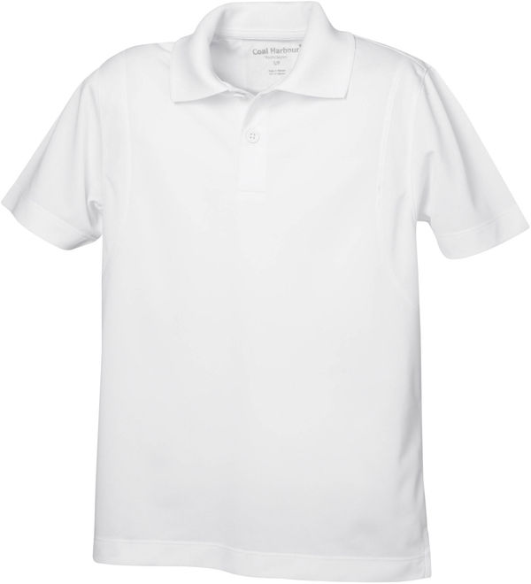Am image of a Custom Coal Harbour Snag Resistant Youth Sport Shirt in White!