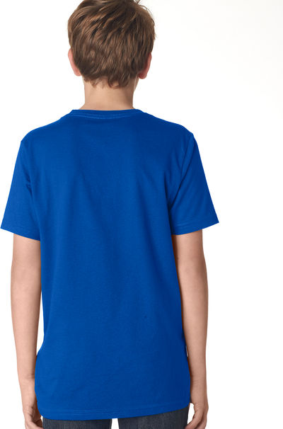Am image of a Custom Next Level Youth Boys' Cotton Crew in Royal!