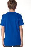 Am image of a Custom Next Level Youth Boys' Cotton Crew in Royal!