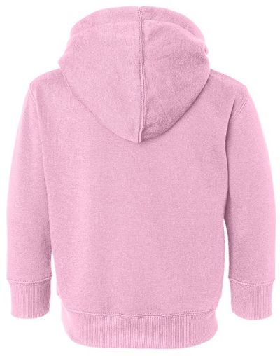 Am image of a Custom Rabbit Skins Toddler Pullover Fleece Hoodie in Pink!