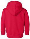 Am image of a Custom Rabbit Skins Toddler Pullover Fleece Hoodie in Red!