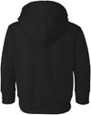 Am image of a Custom Rabbit Skins Toddler Pullover Fleece Hoodie in Black!