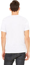 Am image of a Custom Bella and Canvas Unisex Triblend V Neck T Shirt in Wht Flck Triblnd!