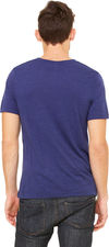 Am image of a Custom Bella and Canvas Unisex Triblend V Neck T Shirt in Navy Triblend!