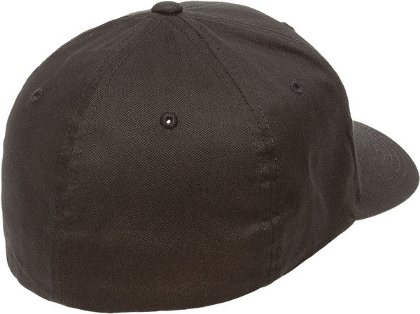 Am image of a Custom Flexfit Adult Value Cotton Twill Cap in Black!