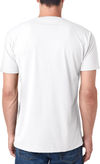 Am image of a Custom Next Level Men's Sueded V Neck T Shirt in White!