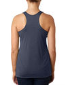 Am image of a Custom Next Level Ladies Tri Blend Racerback Tank in Indigo!