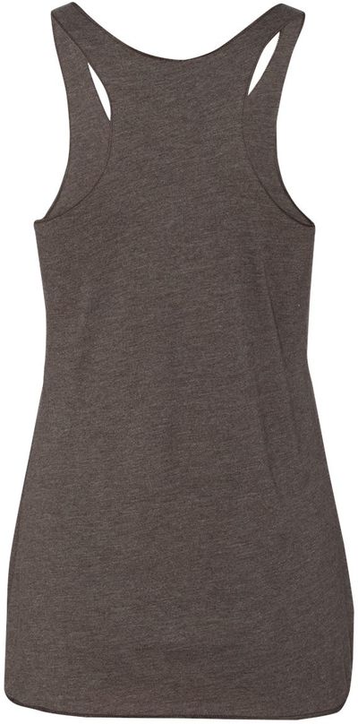 Am image of a Custom Next Level Ladies Tri Blend Racerback Tank in Macchiato!