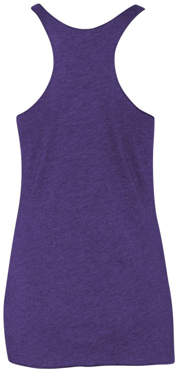 Am image of a Custom Next Level Ladies Tri Blend Racerback Tank in Purple Rush!