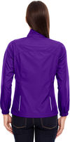 Am image of a Custom Core 365 Motivate Unlined Lightweight Ladies Jacket in Campus Purple!