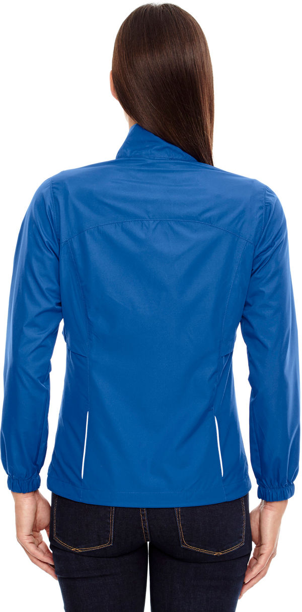 Am image of a Custom Core 365 Motivate Unlined Lightweight Ladies Jacket in True Royal!