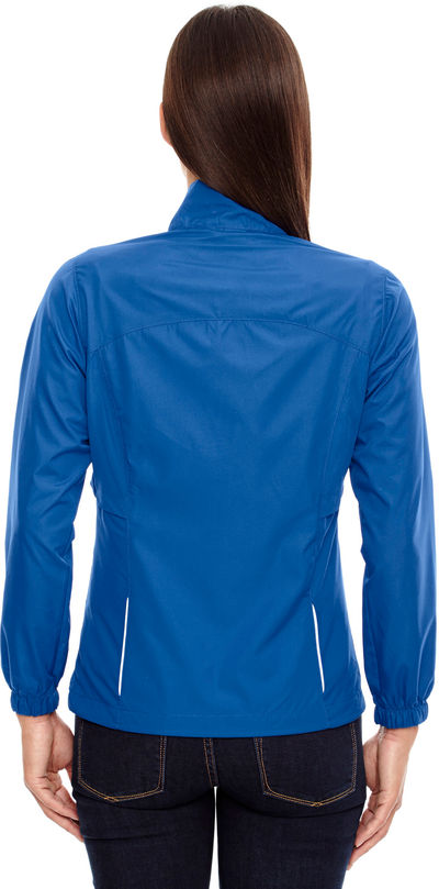 Am image of a Custom Core 365 Motivate Unlined Lightweight Ladies Jacket in True Royal!