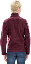 Am image of a Custom Core 365 Ladies' Journey Fleece Jacket in Burgundy!