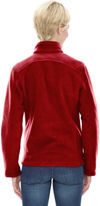 Am image of a Custom Core 365 Ladies' Journey Fleece Jacket in Classic Red!