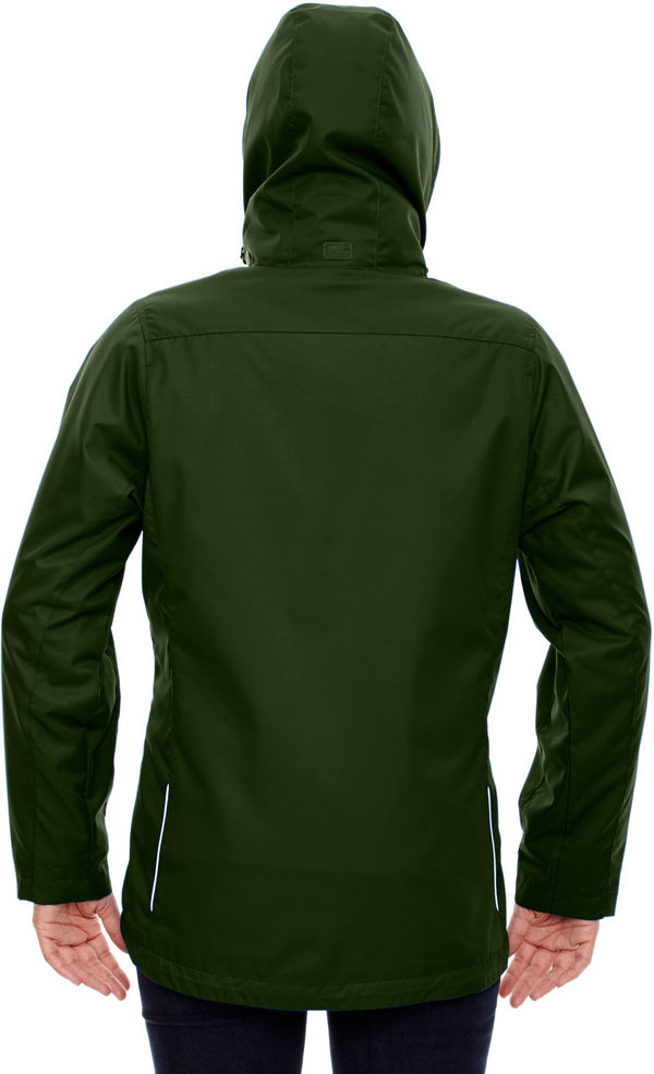Am image of a Custom Core 365 Ladies' Region 3 in 1 Jacket with Fleece Liner in Forest!