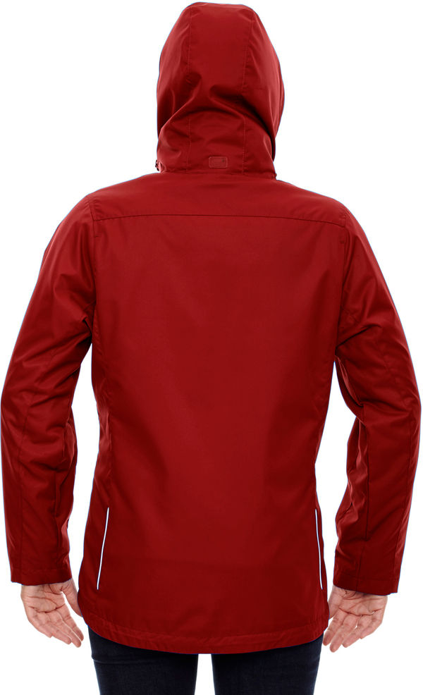 Am image of a Custom Core 365 Ladies' Region 3 in 1 Jacket with Fleece Liner in Classic Red!