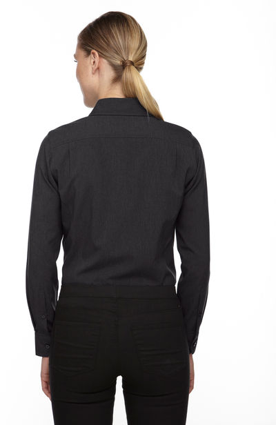 Am image of a Custom North End Ladies' Melange Performance Shirt in Carbn Heath 452!