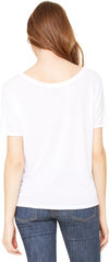 Am image of a Custom Bella and Canvas Ladies' Slouchy Scoop Neck T Shirt in White!